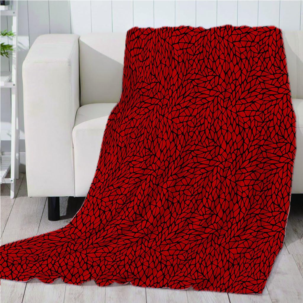 Mantas para Cama De Franela Invierno para Infantil Y Adulto 150X200Cm Manta Polar De Felpa De Microfibra Suave para Sofá, 3D Arte De Textura Roja Patrón, Cálida Y Transpirable