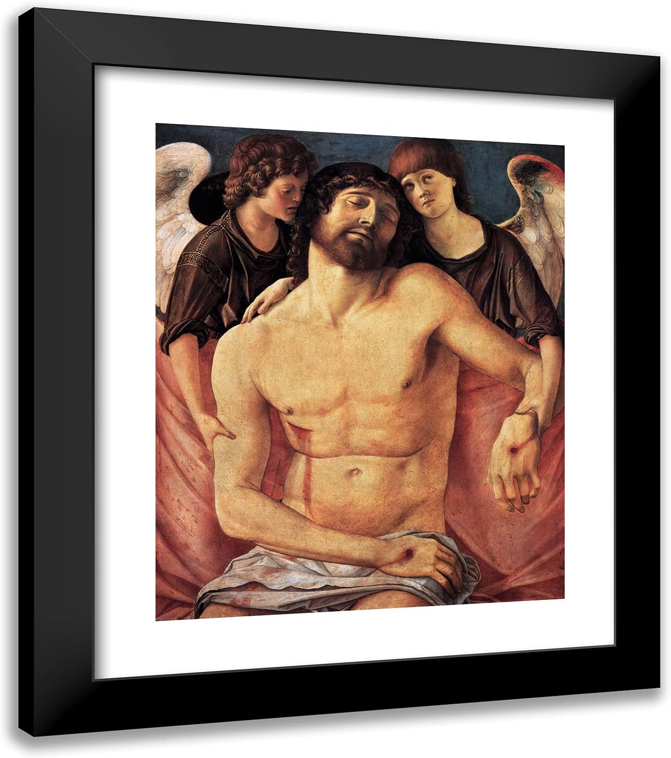 ArtDirect Bellini, Giovanni 20x23 Gold Ornate Framed Art Print with Double Matting Titled: Dead Christ Supported by Angels l