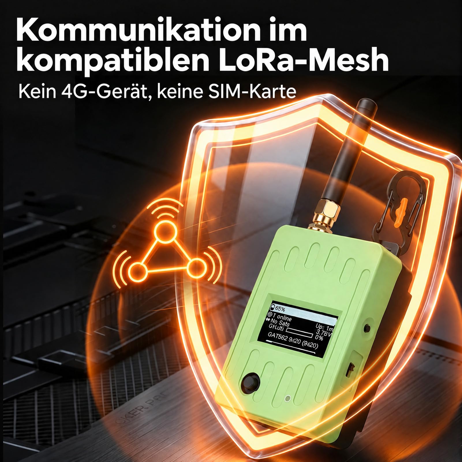 GAT562 Pro LoRa GPS Mesh Node, 2500 mAh, 1,3 Zoll, Grün