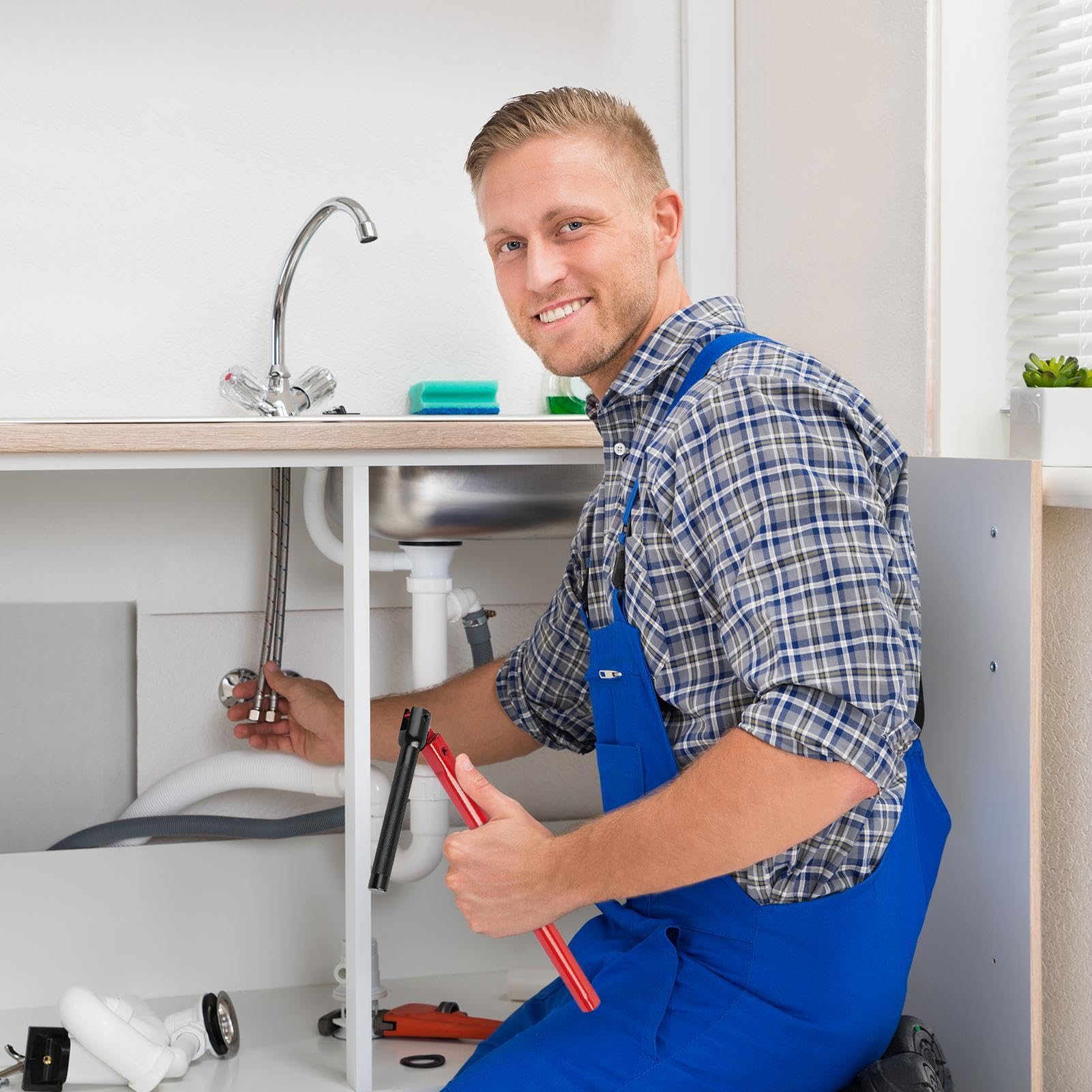 Set Chiavi Per Lavabo E Rubinetto | 2 Pezzi Multiuso | Per Spazi Stretti | Acciaio Resistente - Foto 5