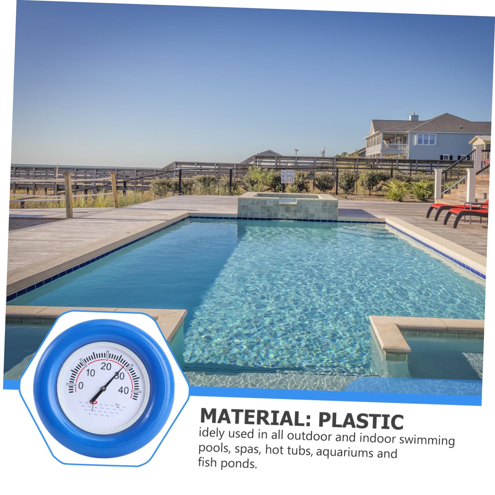 Termómetro Flotante Para Piscina y Estanque Medidor De Temperatura De Agua Resistente y Duradero