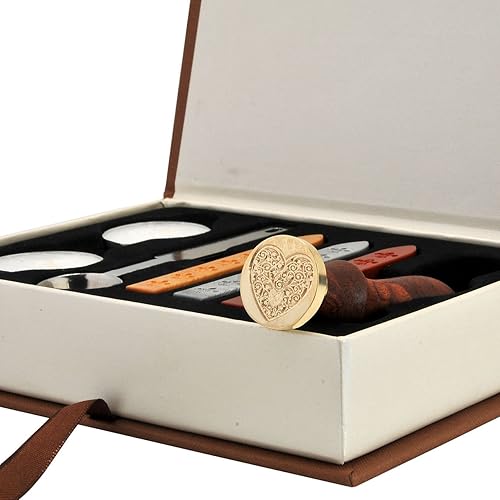 Miniatura 6 de Yoption - Juego de sellos de cera con diseño de árbol de la vida, juego clásico de sellos de cera vintage, juego de cajas de regalo retro (árbol de