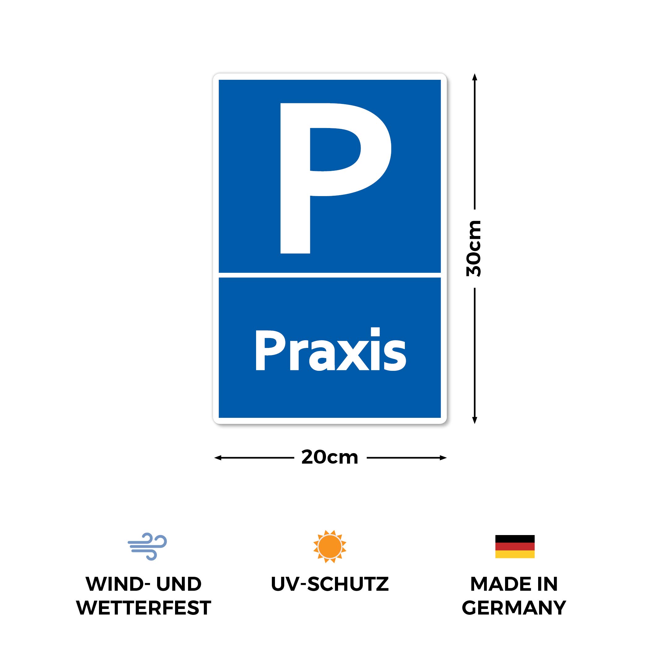 Parkplatzschild 'Privat' Blau – 30x20 Cm, Hartschaum 3 Mm, Made In Germany