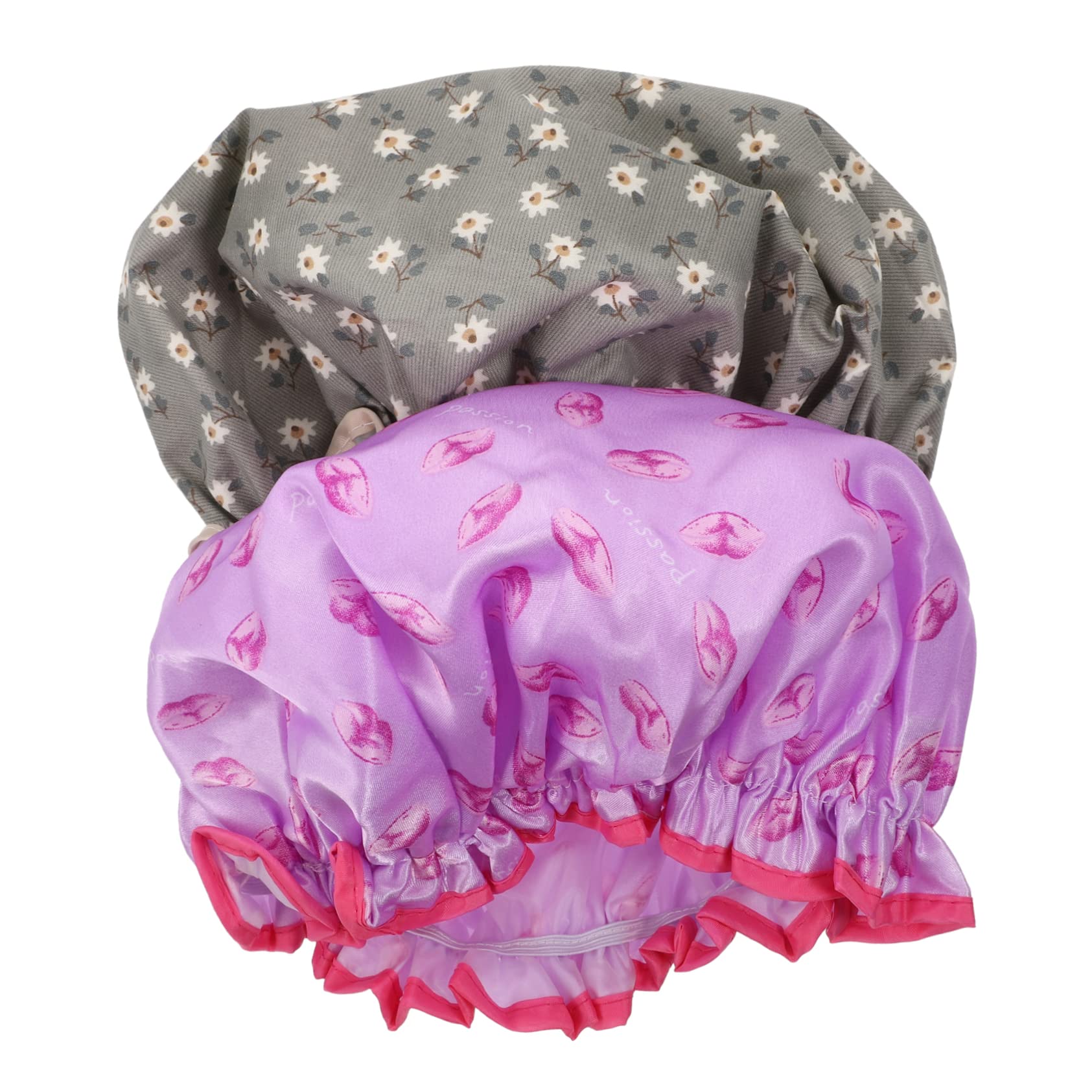 Healeved 8pezzi Cuffie Da Impermeabili Per Donne Design Doppio Con Stampa Carina Leggere e Pieghevoli Per Bagni e Viaggi Ananas
