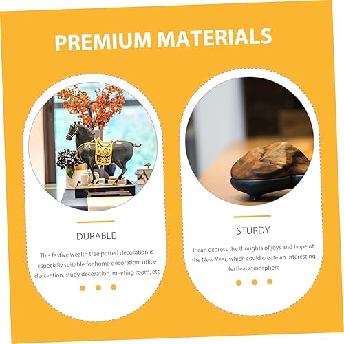 Miniatura 4 de BIUDECO Citrine Macrocarpa Feng Shui Decor Feng Shui Coins Money Tree Coins Lucky Tree New Year Gifts Golden Treasure Tv Stand Decor Crystal Craft