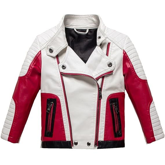 white leather jacket kids