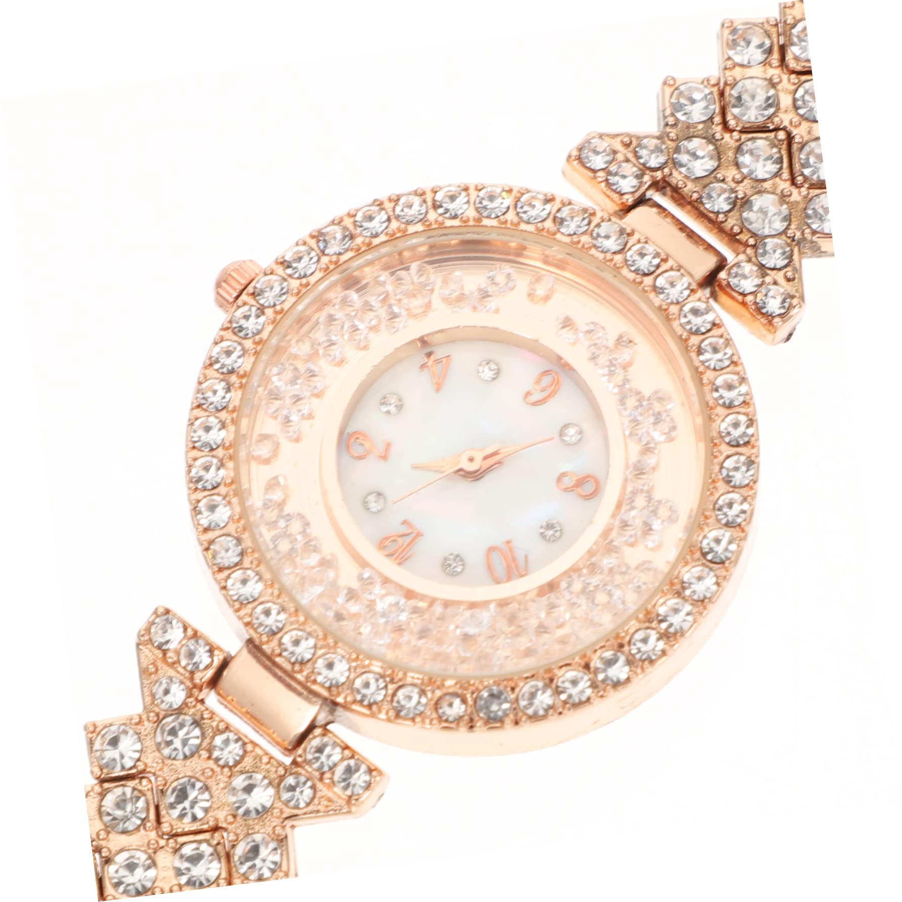 Mikikit 3stücke Damen-Armbanduhr Mit Strasssteinen Quarzuhr Für Geeignet Für Freizeit Partys Und Besondere Anlässe Leicht Und Komfortabel Roségoldenes Design