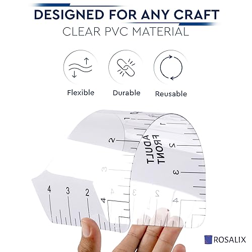 Miniatura 4 de Guía de regla de camiseta para alineación de vinilo, 10 piezas, juego de pines y manual de usuario incluido, guía de regla de camiseta ideal, regla