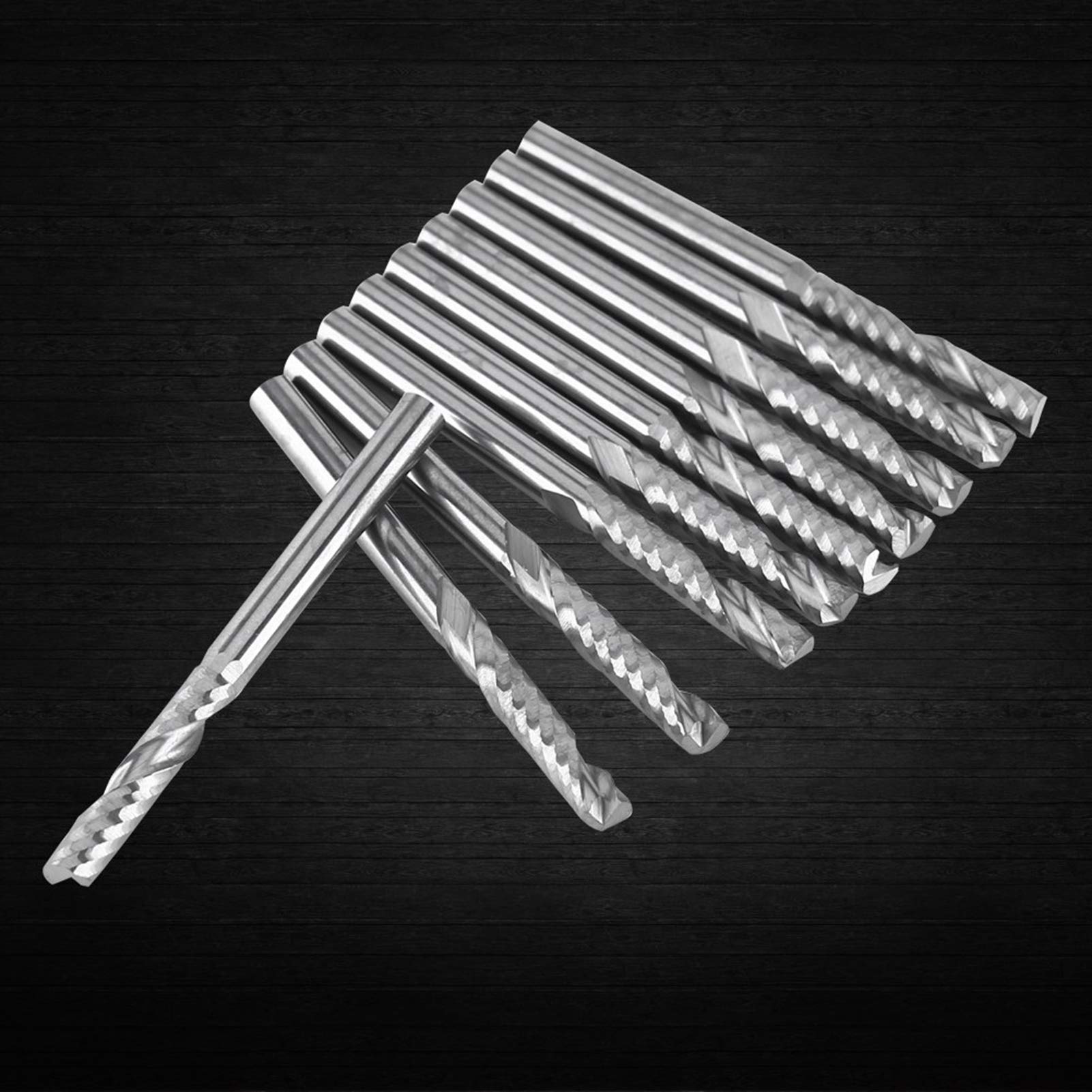 Fresas de extremo, 10 piezas Fresas de extremo en espiral de carburo de tungsteno de vástago de 4 mm Fresas Fresas de una sola flauta Fresas CNC Fresas para aplicaciones de fresado industrial
