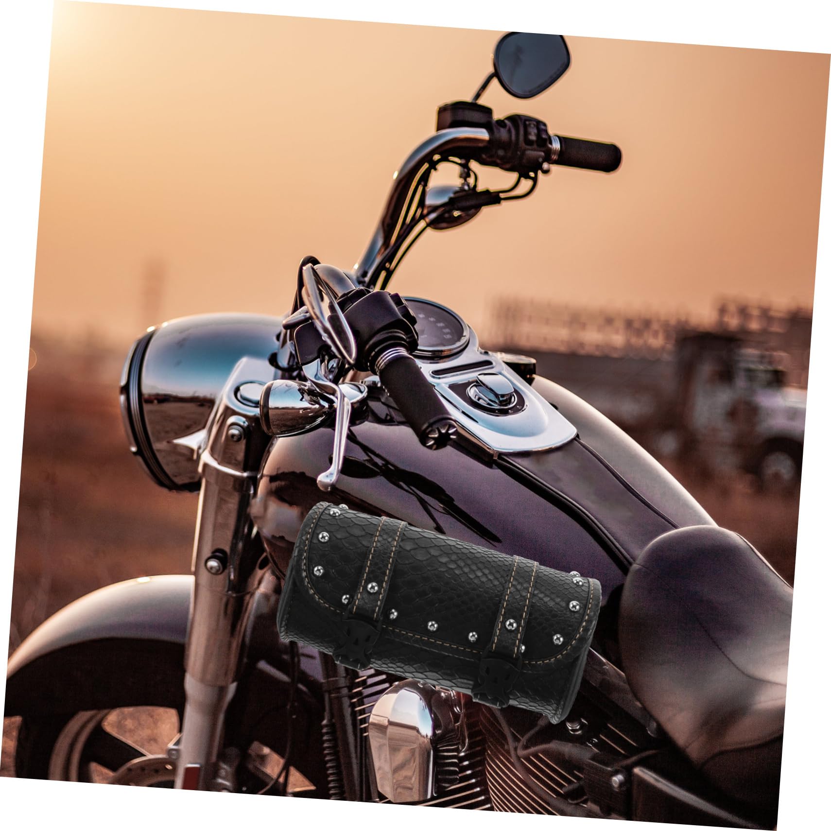 Cabilock 3 Stück wasserdichte Umhängetasche Aus Leder Satteltaschen Motorrad-Aufbewahrungstasche Koffer Motorrad Seitentasche Im Freien Kleine Motorradtasche Dirtbike-lenkertasche Schwarz