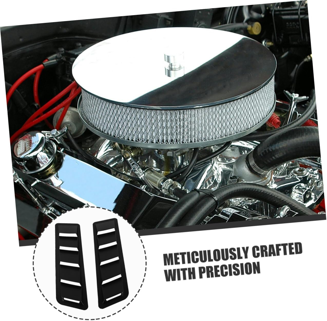 SOLUSTRE 4Pcs Car Hood Vents Decorative Air Intake Covers Hood Accessories for Enhanced Durable Impact Resistant Design Auto Side Vent Trim for Cars