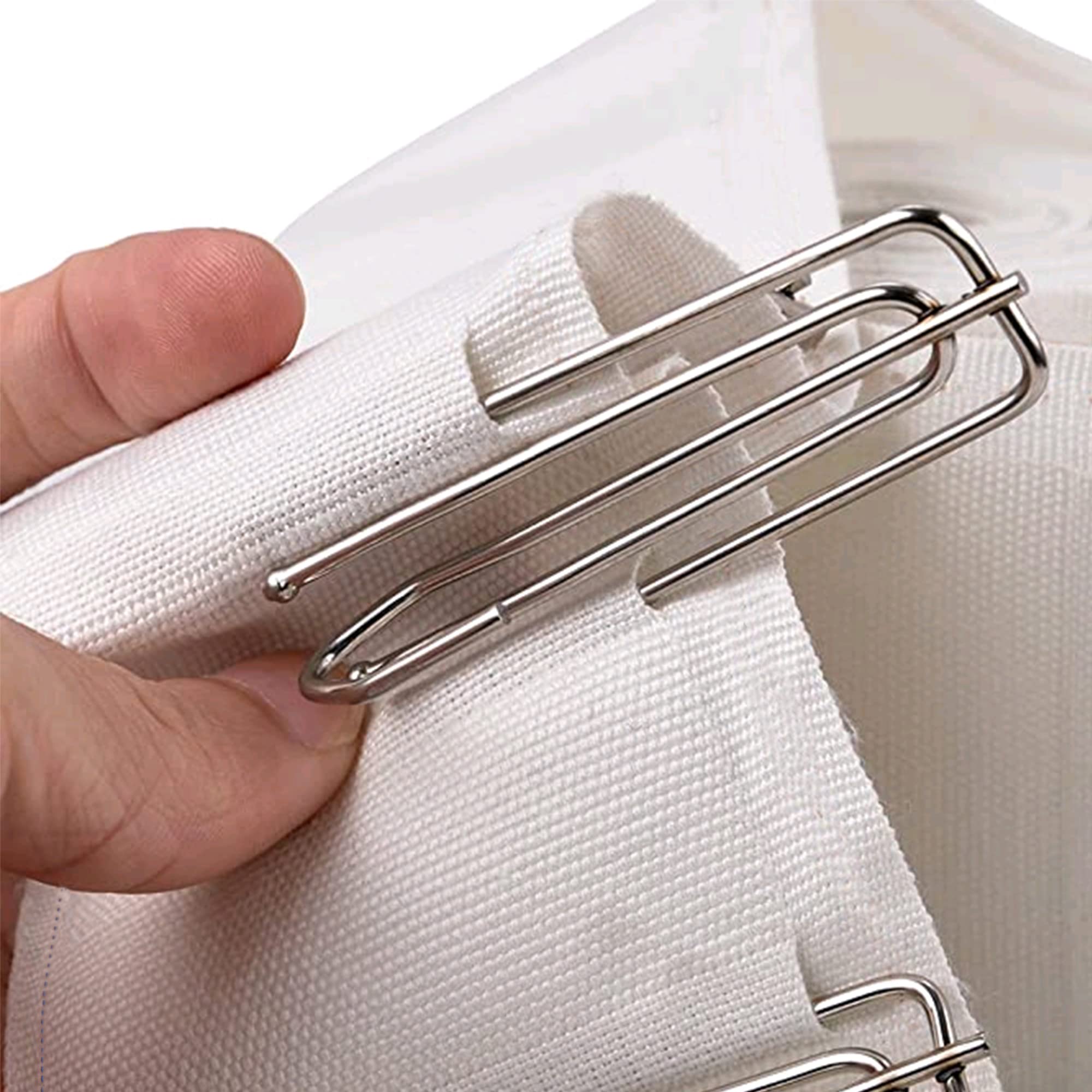 Ruban plissé pour rideaux - 9,1 m de long - Avec 30 crochets plissés en acier inoxydable à 4 broches - Blanc