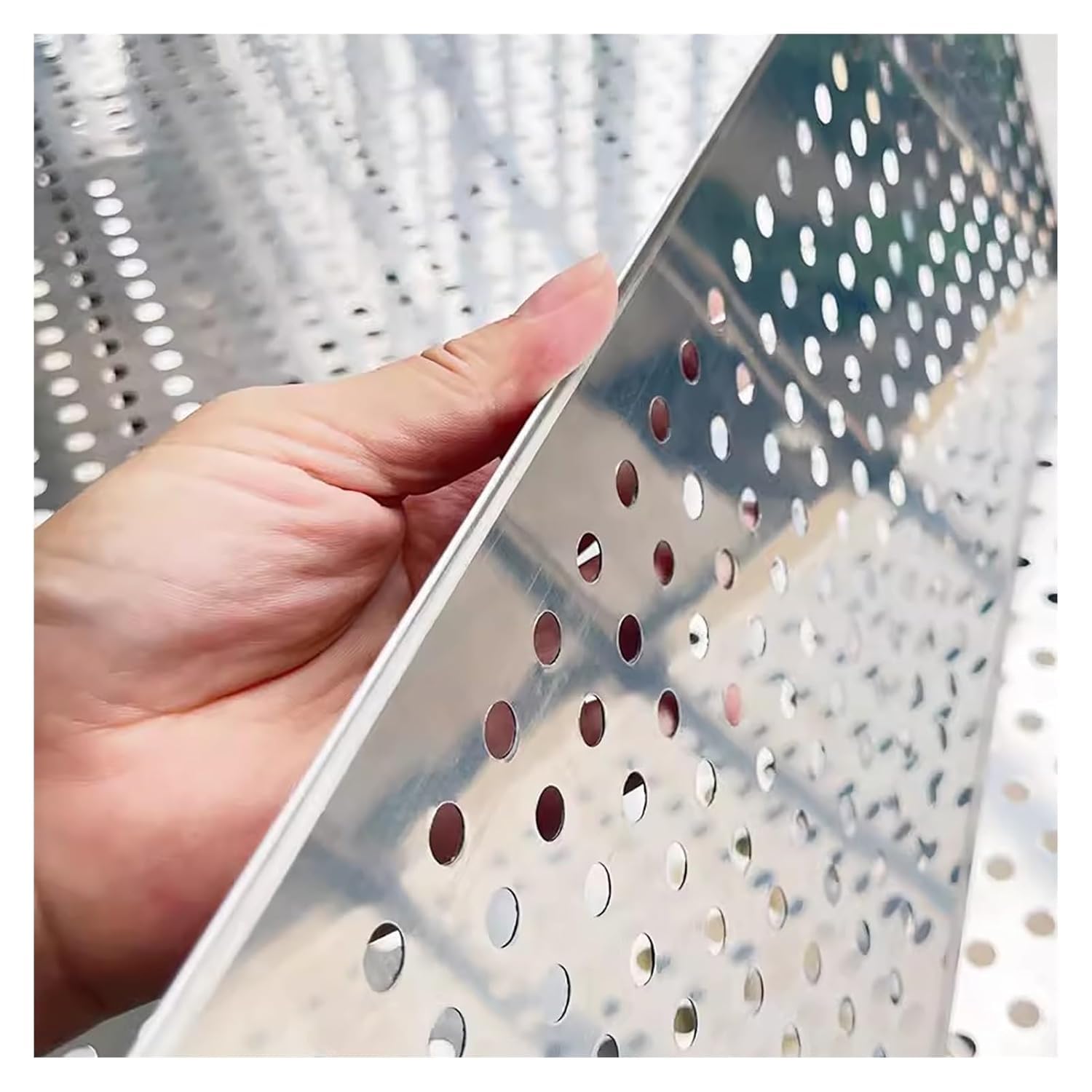 Kanduo Lamiera Forata in Acciaio Inox Lamiera Forata, Rete Metallica Forata in Acciaio Inossidabile con Fori Rotondi, zerbini Anti-Perdita(25x100cm)