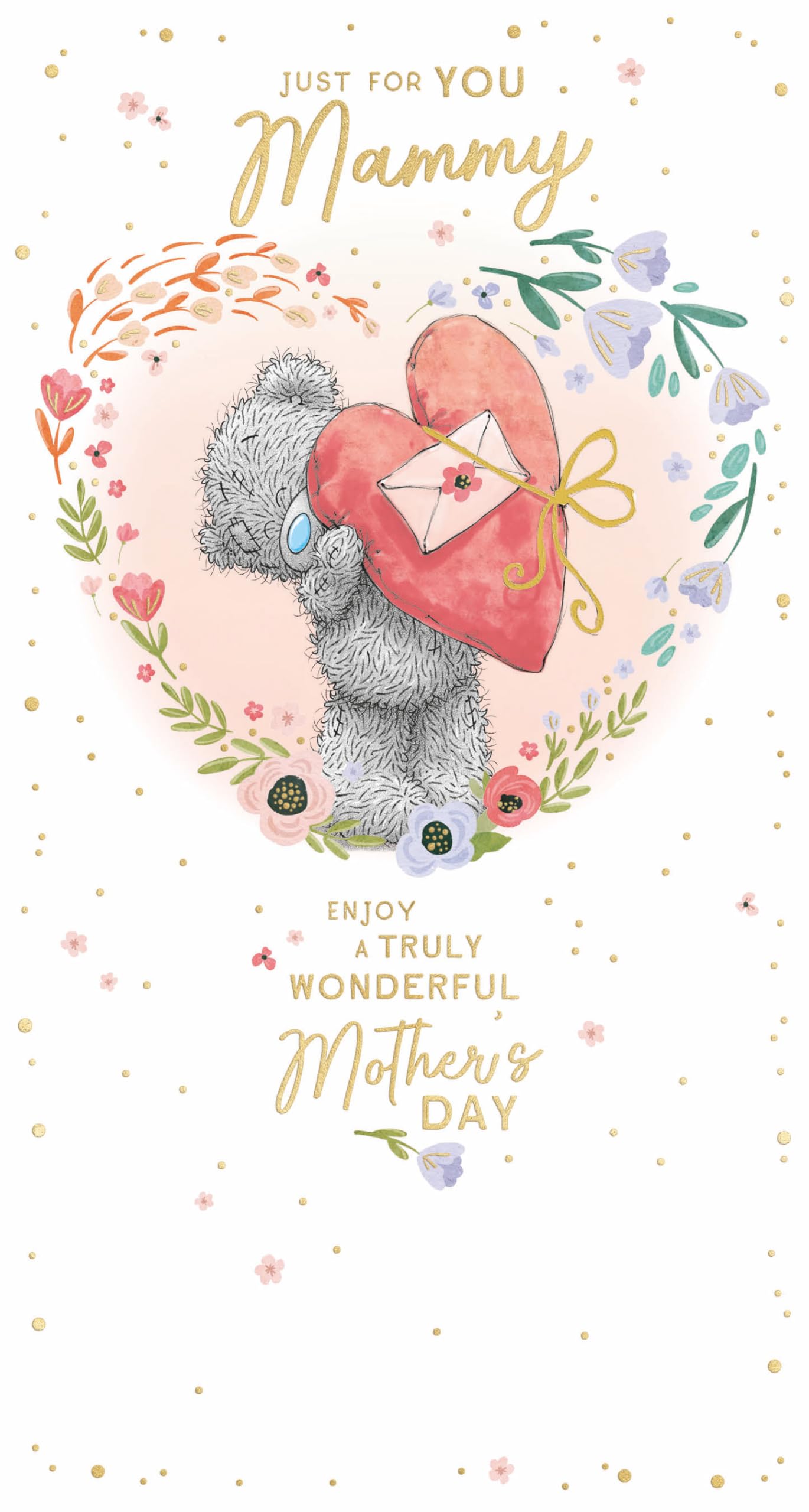 Me to You Tatty Teddy 'Just For You, Mammy' Mother's Day Card 5 x 9" - Official Collection