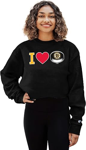 Blue 84 Boston Bruins NHL Officially Licensed Women's Cropped Crewneck Sweatshir