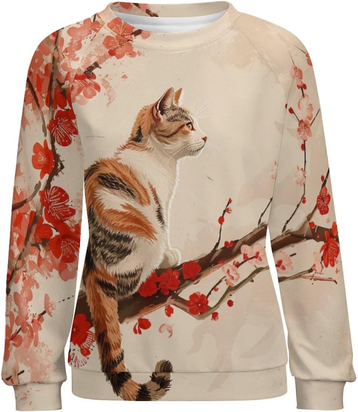 Cat Sweatshirts for Women Long Sleeve Crewneck Pullover Cotton Casual Plus Size Causal Fall Lounge Sweater - Image 5