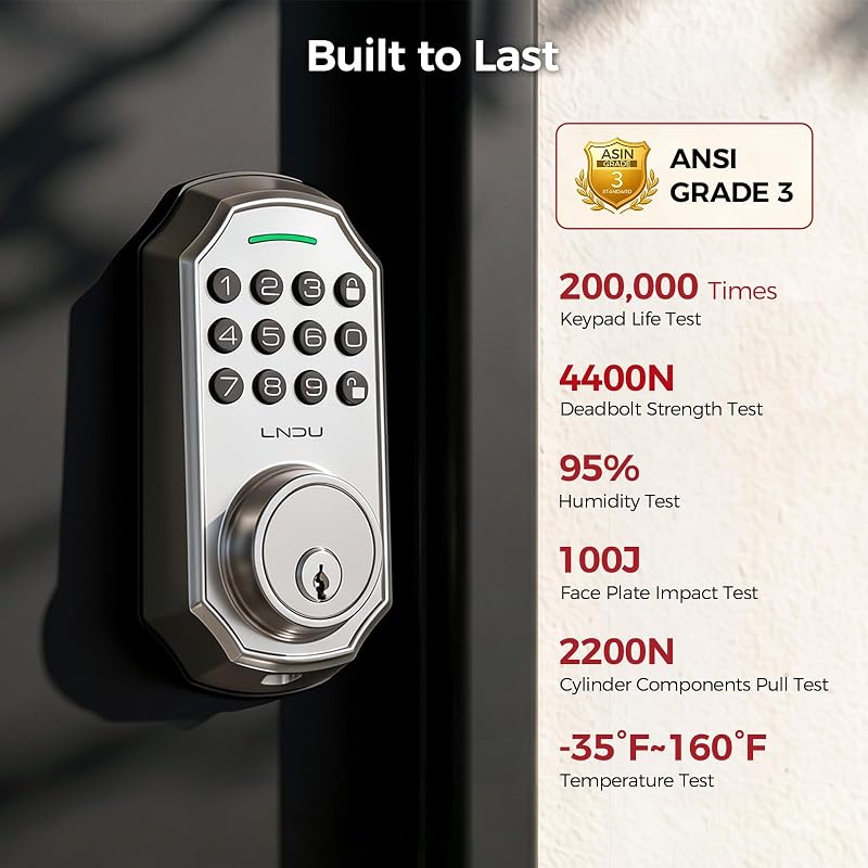 LNDU Keyless Entry Door Lock – Hands-Free Auto-Lock