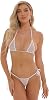 Oneheekini Women Hot See Through Micro Thong Bikini Triangle Halter Bathing Swimsuits