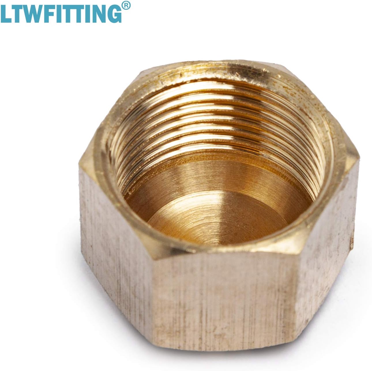 LTWFITTING 1/2-Inch Brass Compression Cap Stop Valve Cap,Brass Compression Fitting(Pack of 500)