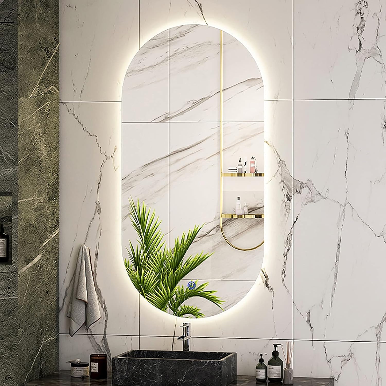Miroir de salle de bain lumineux LED ovale pour sublimer votre routine beauté matinale