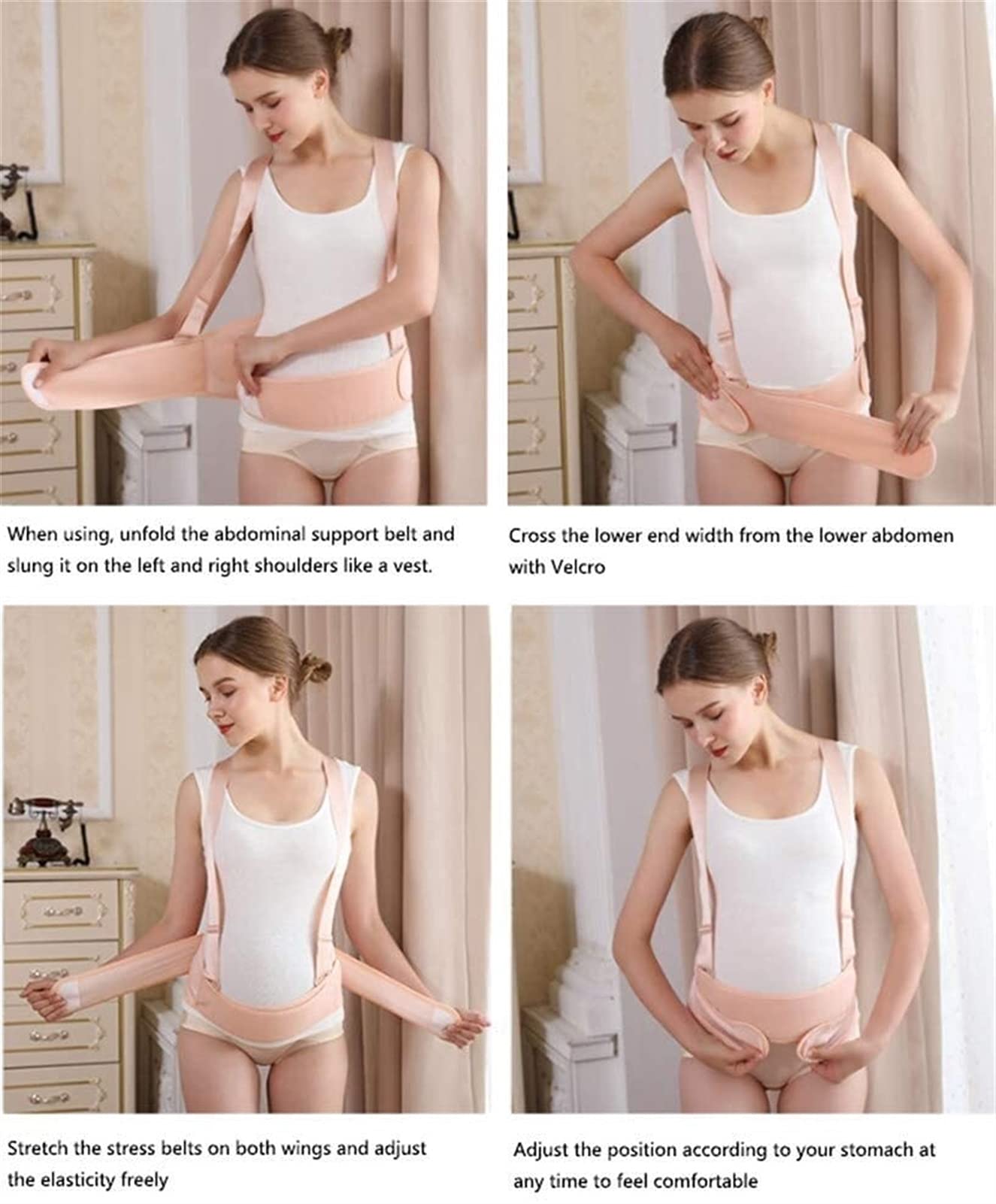BATLAM Mutterschaftsgürtel - Schwangerschaftsbauchband Beckendruckentlastend, Bauchband für die Schwangerschaft Stützgürtel Rückenstützschutz Herniengürtel (Color : Beige, Size : Medium) (Weiß XL)