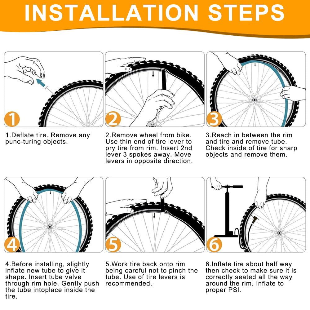 dętki rowerowe 20 x 3,0, pogrubione, 20 cali, z 2 łyżkami do opon, zapasowe dętki do opon MTB/Bike Tires