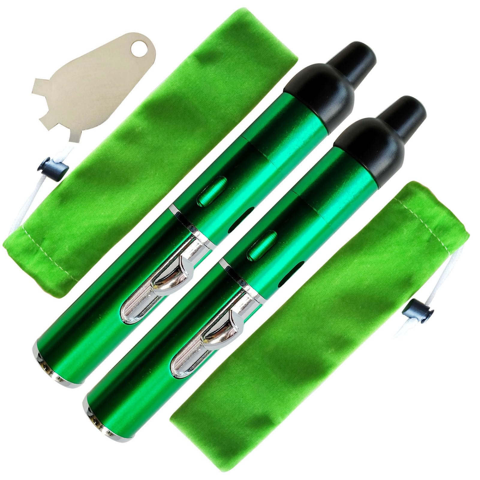 Torch Lighter, BIENVENIDO Metal Windproof Lighter, Refillable Torch Handheld Lighters,(2 Pack Green)