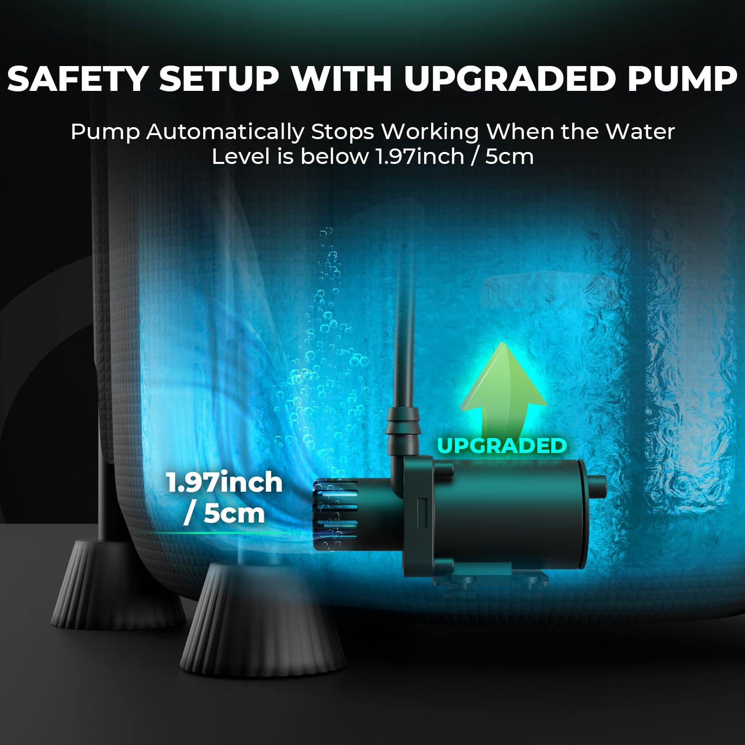 MARS HYDRO water pump safety feature with low water level shut-off