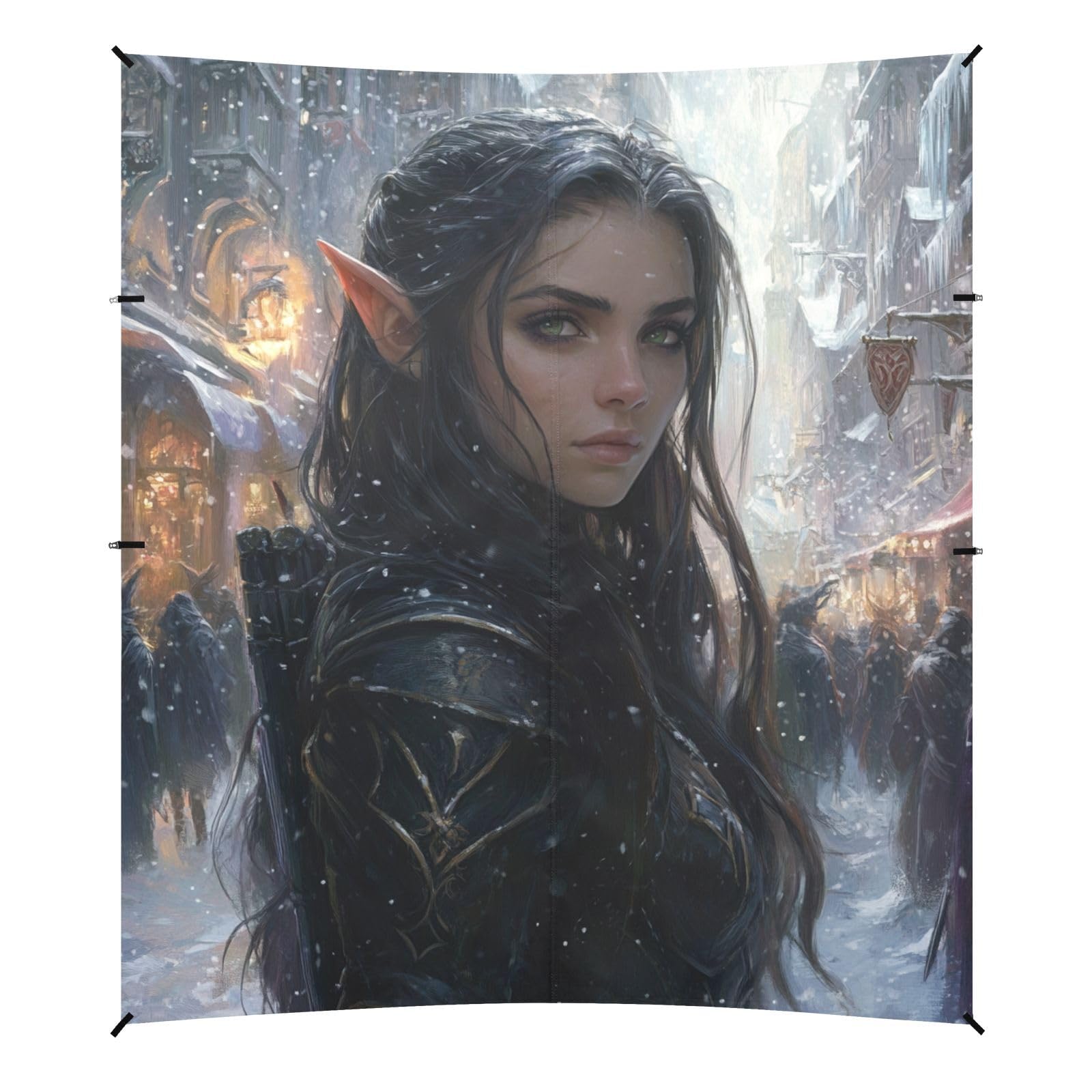 Archers Game Anime Girl Beach Canopy UPF50 Easy Setup Large Sun Shade with Carrying Bag for Camping, Fishing, Backyard Fun