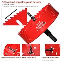 Vista 3 de Sierra perforadora de 4 1/8 pulgadas (4.134 in) para madera y plástico, broca de núcleo de cortador de agujeros bimetálico HSS para paneles de yeso