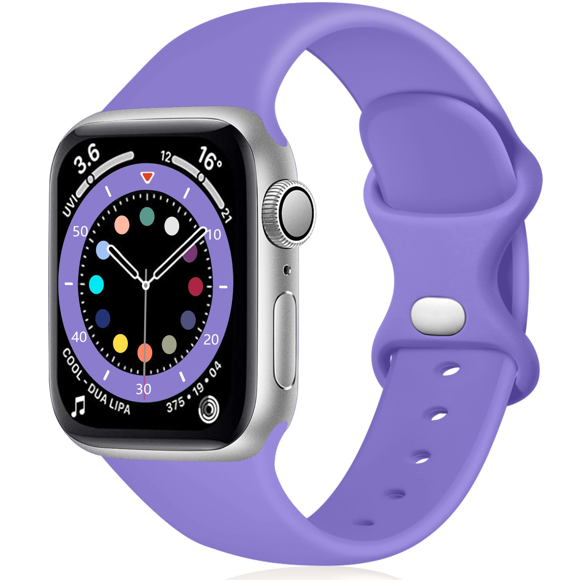 Epova Silicone Strap Compatible with Apple Watch Strap 40mm 38mm 41mm 42mm, Replacement Straps for iWatch SE 3 Series 11 10 9 8 7 6 5 4 3 2 1, Black, Small — view 18