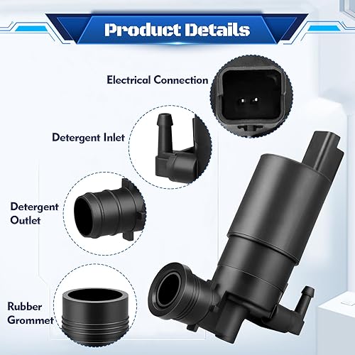 Miniatura 5 de HHCSOP Bomba de limpiaparabrisas de repuesto para Nissan Titan 2004-15 | Nissan Frontier 2009-15, 2004 2005 2006 2007 2008 2009 2010 2011 2012 2013
