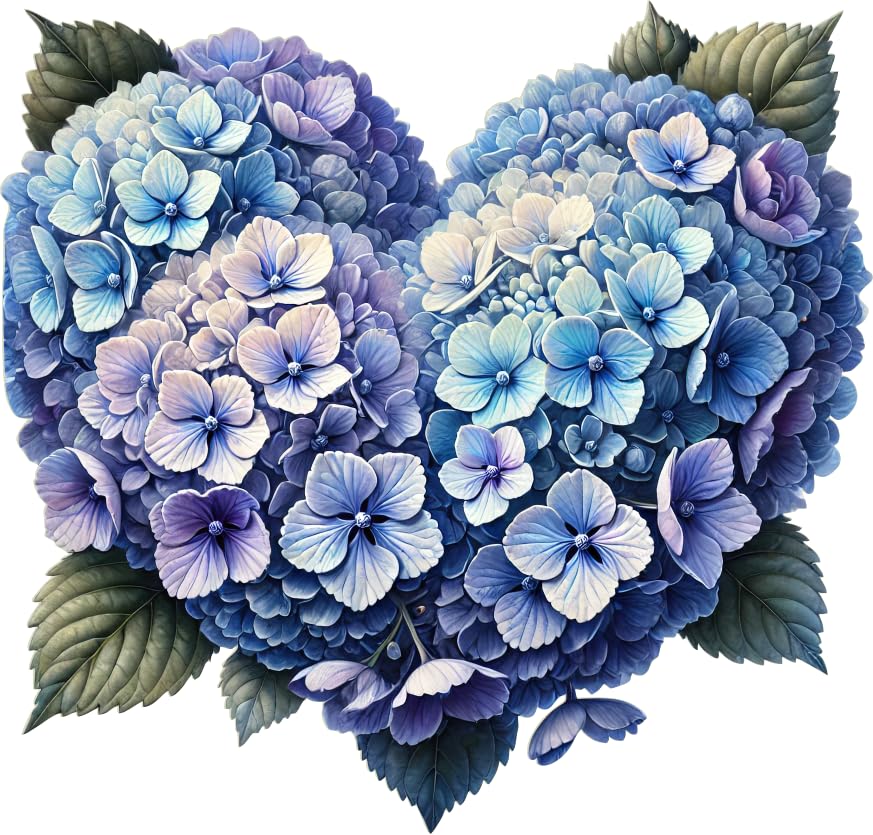 x4 Floral Blue Heart Vinyl Stickers, Cover up Marks, Weatherproof, Hardwearing & Vibrant, Multi-purpouse Ideal for Phone case, Cups, Wine Glass, Toilet, car, Wall & All Projects. — image 1