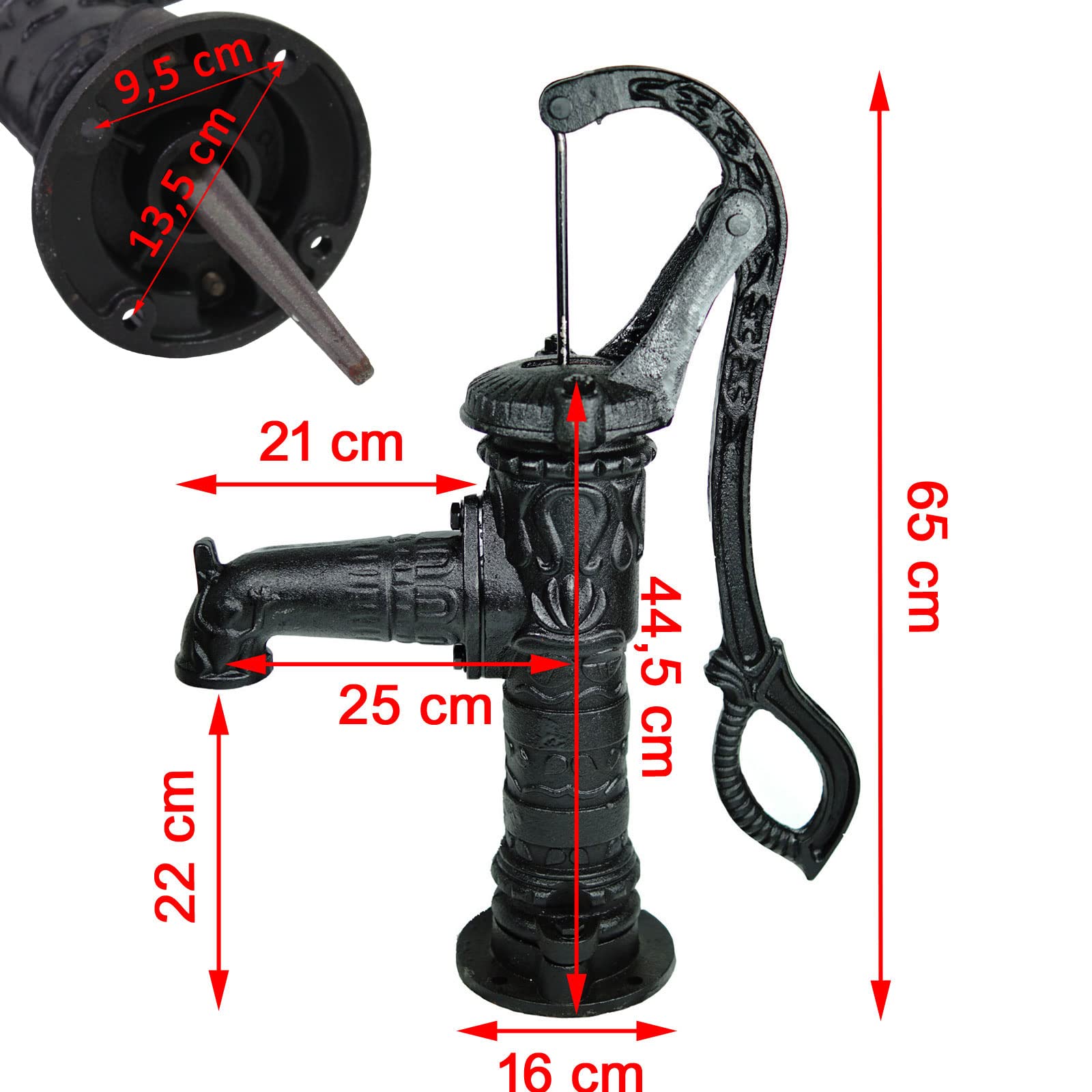 Schwengelpumpe + Pumpenständer Antik Nostalgie Gusseisen Handpumpe Gartenpumpe Ständer