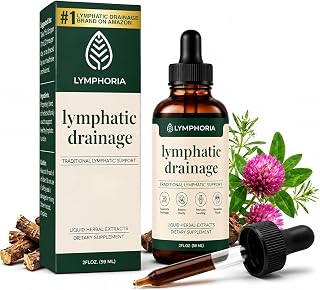 Lymphatic Drainage Drops for Bloat Relief & De-Puff – Cleavers, Red Clover, Stillingia Root & Prickly Ash Bark – Lymph Node Detox Cleanse, Fluid Retention, Alcohol-Free