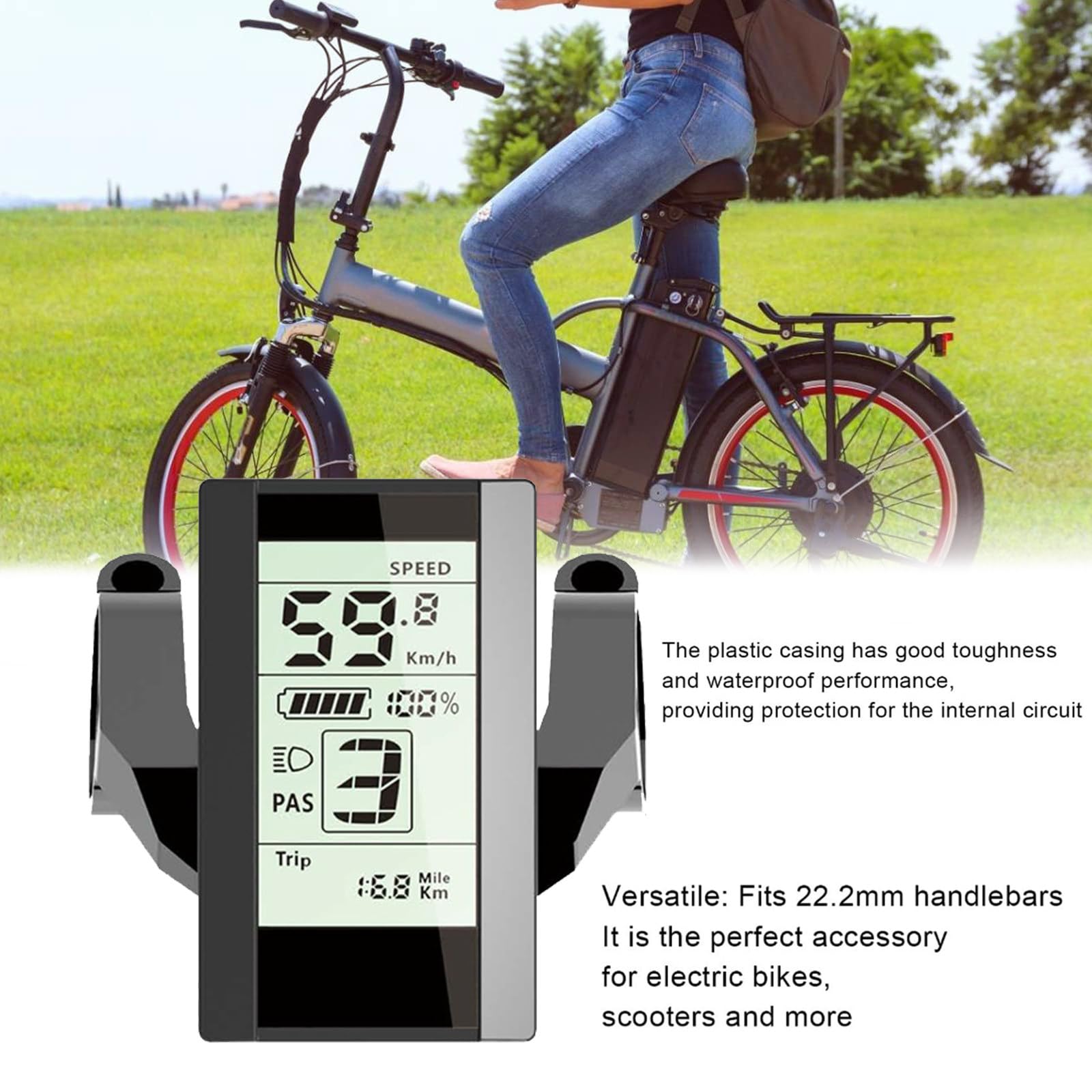 Display Per Bici Elettrica E Scooter | Pannello Controllo LED Impermeabile | Connettore 5 Pin - Foto 3