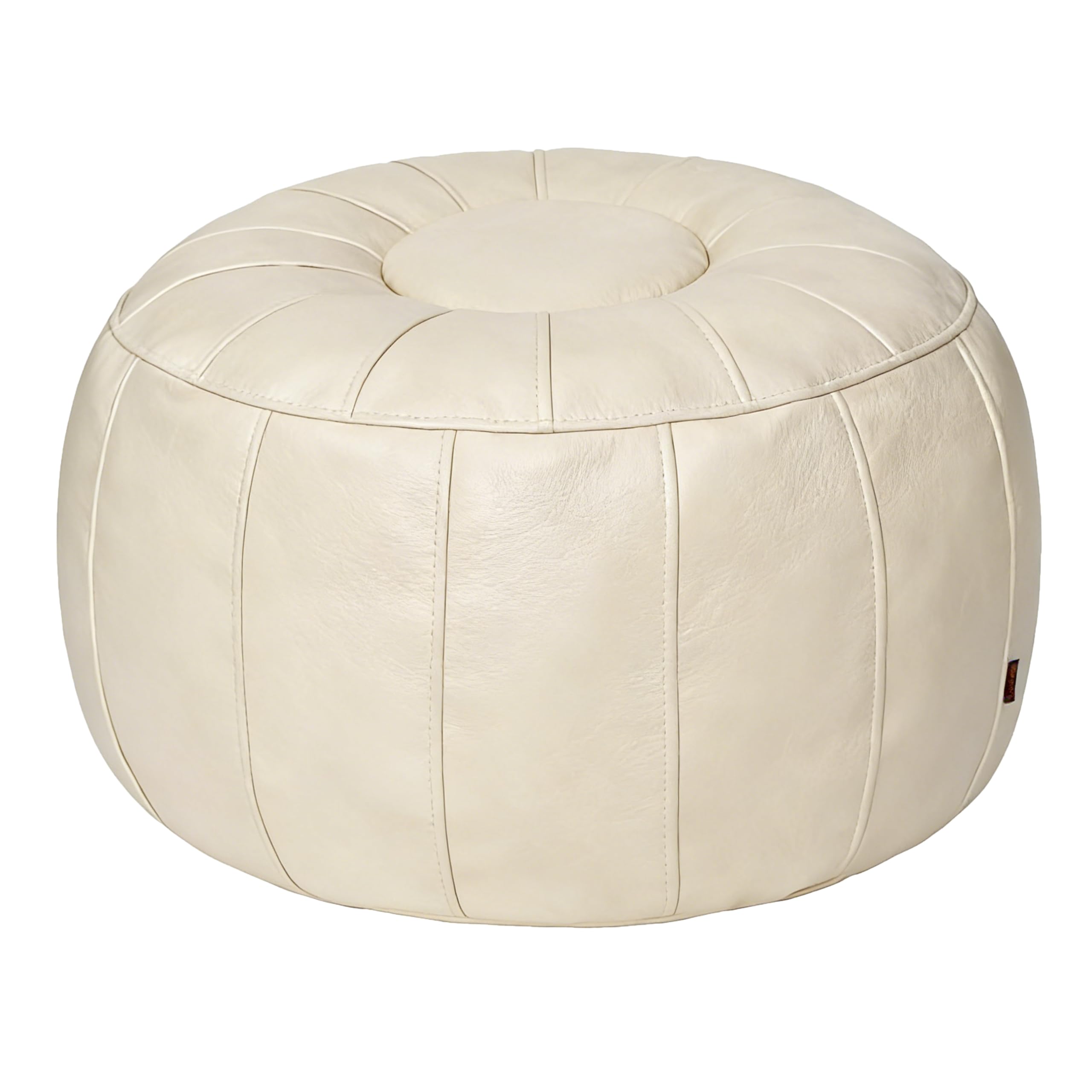 Thgonwid Unstuffed Moroccan Ottoman Pouf Cover, Ottoman Footstool Storage Solution, Bean Bag Chair, Foot Rest, Ivory White