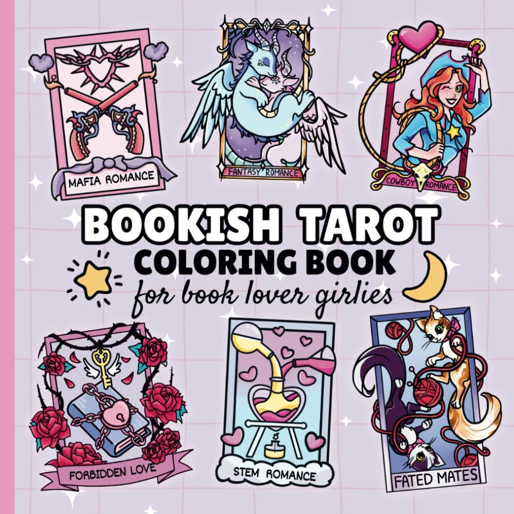 Bookish Tarot: Coloring Book for Book Lover Girlies