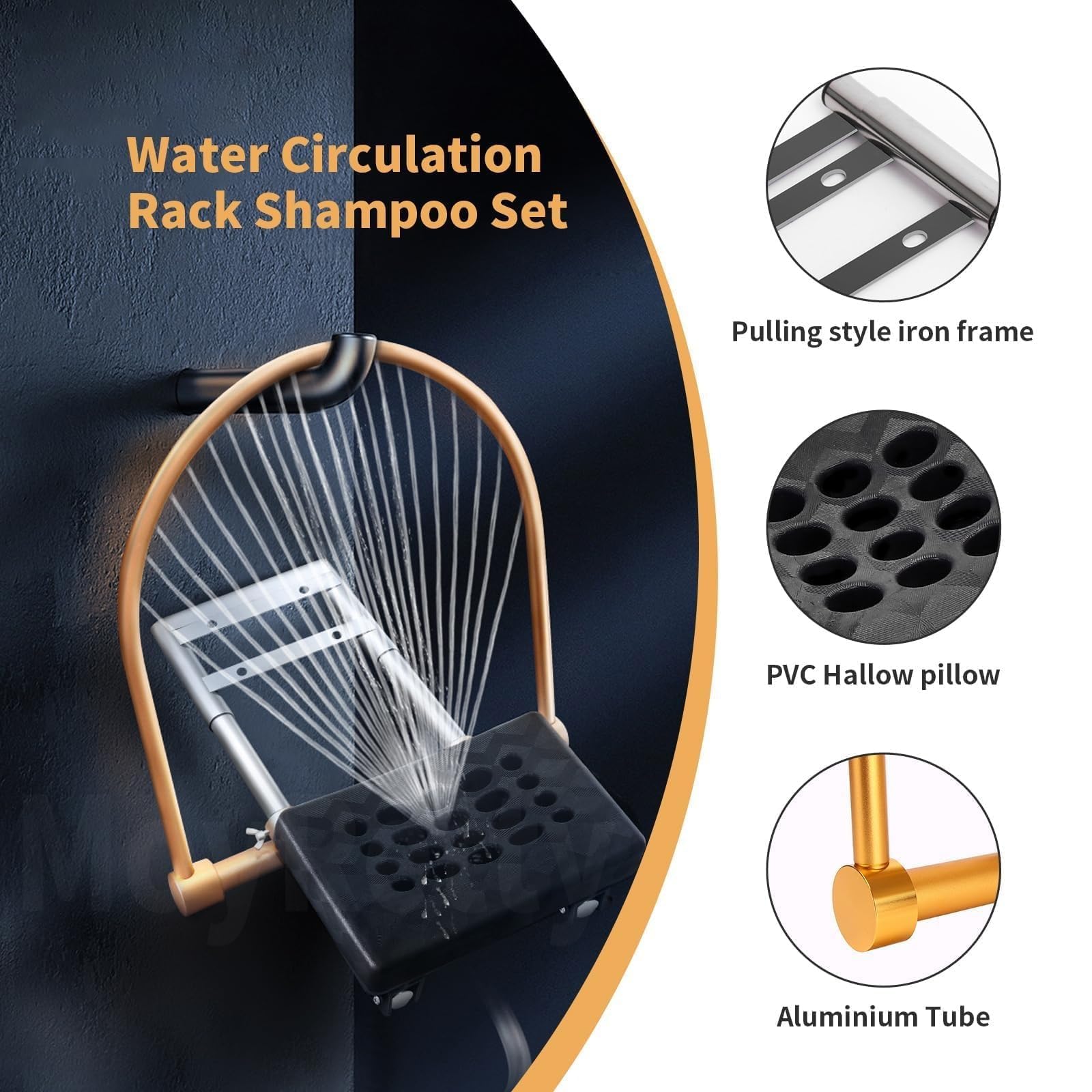Equipo Portátil de SPA Capilar para Salones - Estructura Metálica Ajustable con Sistema de Circulación de Agua, Cuenca de Masaje y Almohada Ergonómica | Accesorios Cuidado Capilar para Camillas