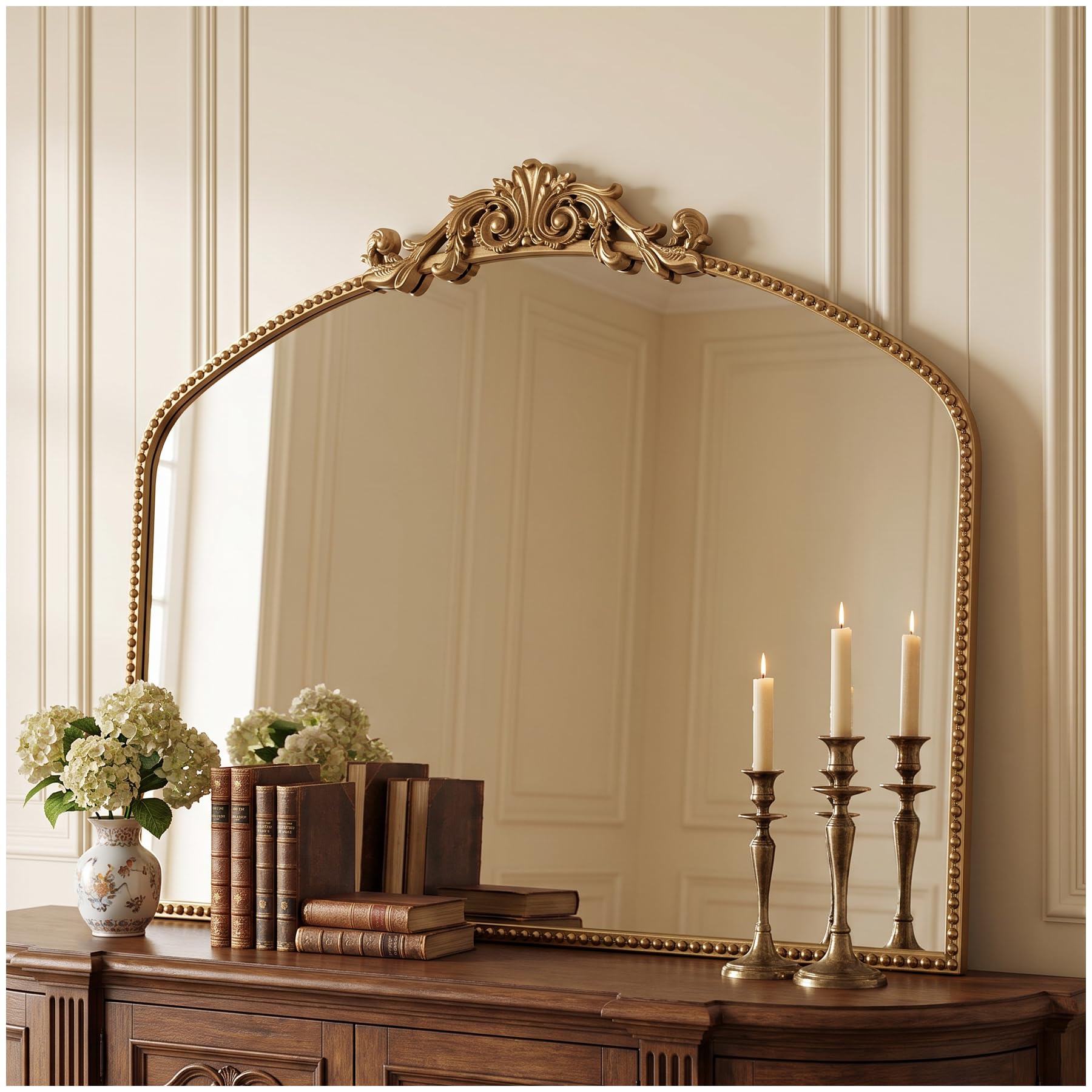 Photo 1 of Wemily 40"x30" Vintage Gold Wall Mirror