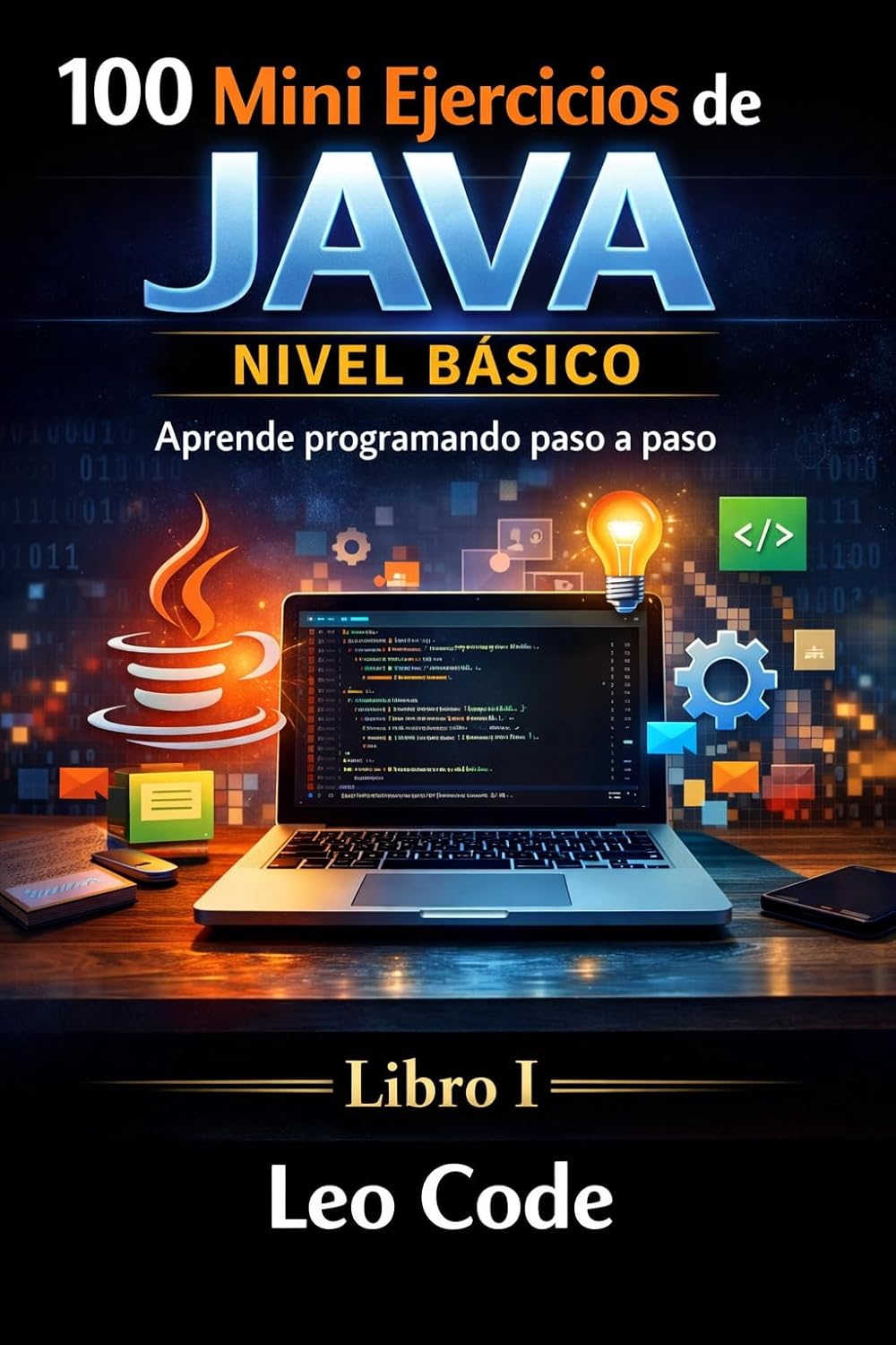 Portada del libro 100 Mini Ejercicios de Java Nivel Básico