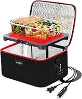 Vista 13 de Aotto Fiambrera eléctrica portátil para alimentos, 12 V/24 V/110 V, 3 en 1, calentador de alimentos para automóvil, caja de almuerzo calentada