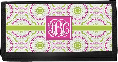 Pink & Green Suzani Canvas Checkbook Cover (Personalized)