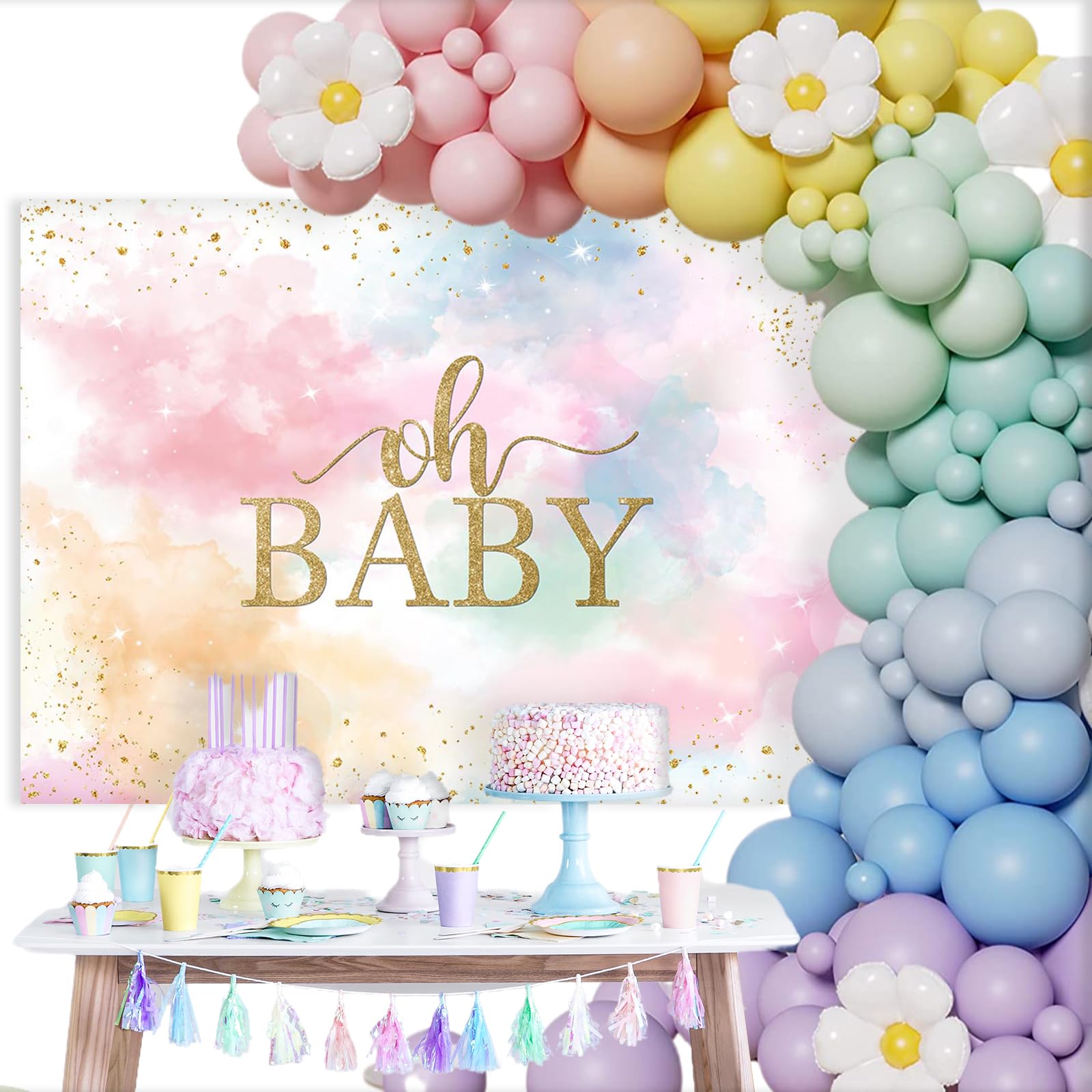 Sale pastel rainbow baby shower decorations Best Sale Black Friday