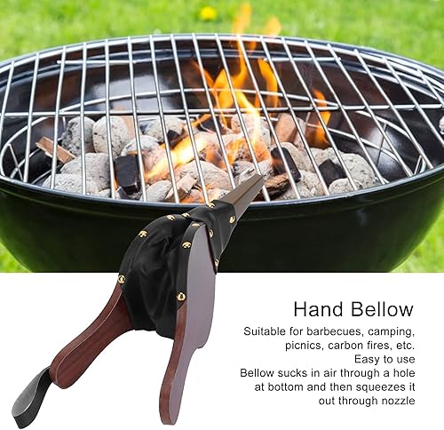 Miniatura 2 de DAUERHAFT Fuelle de chimenea de madera, accesorios de chimenea manual para chimenea y para acampar al aire libre para chimeneas