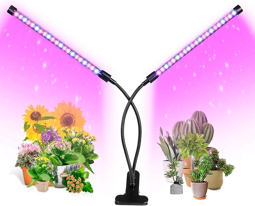 Buy HASTHIP® 40W Led Grow Light for Indoor Plant with 5 Gear Adjustable,USB Rechargable Remote Control Plant Grow Lights,Led Grow Light Bulb Can 360° Adjustment for Living Office(Two Head) Online at Low