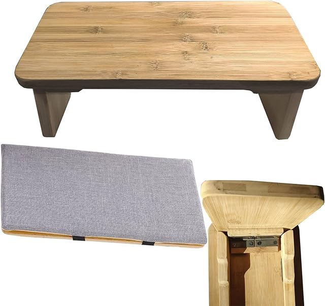 Yoga Stool, Bamboo Foldable and Ergonomic Yoga Stool for Meditation, for Tea Ceremony, Yoga, Praying, Deep Meditation Bench
