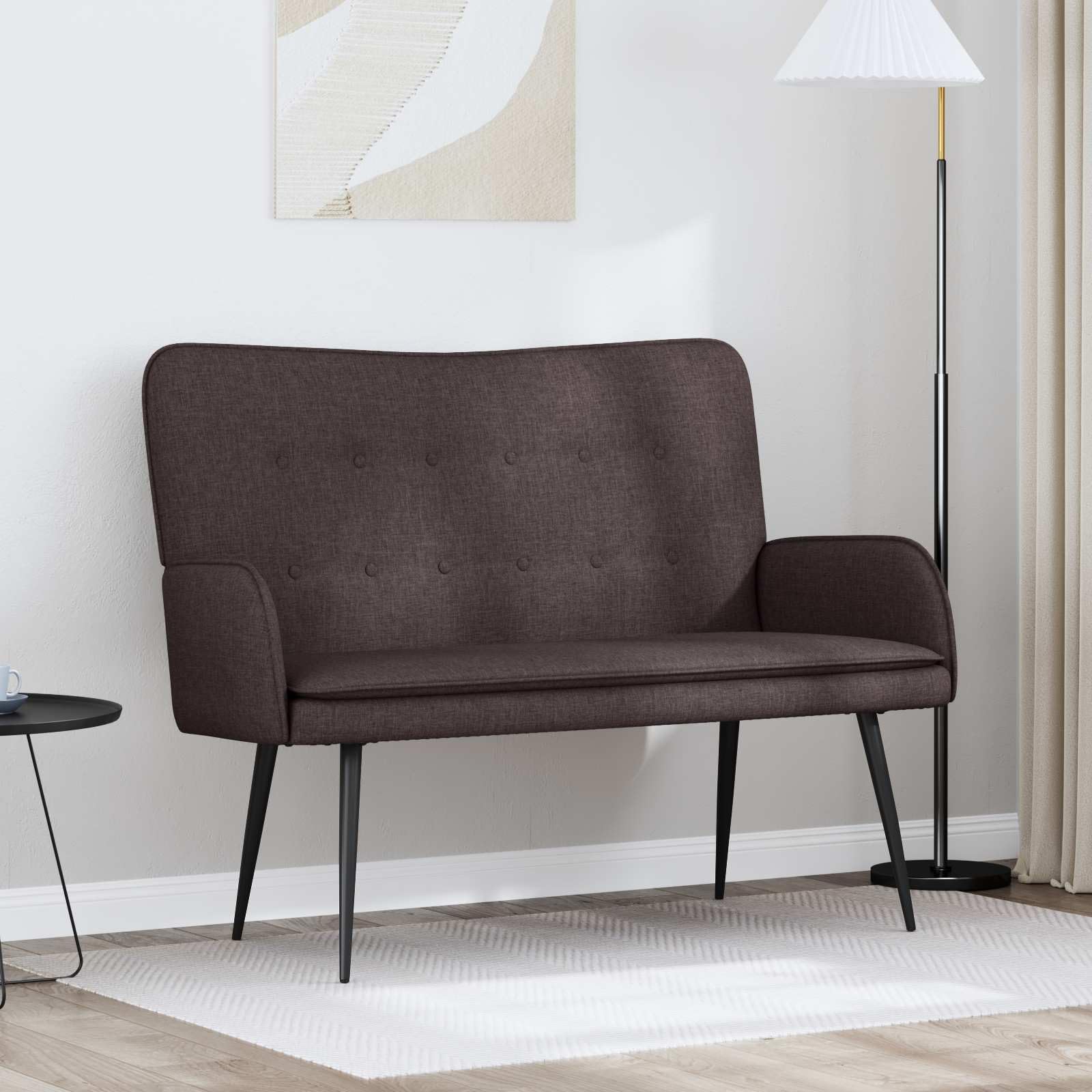 Zweisitzer Couch Dunkelbraun 115 x 61 x 87 cm Stoff mit Schlaffunktion und ausziehbarem Gästebett für Wohnzimmer, Büro, Lounge, skandinavisches, modernes Design