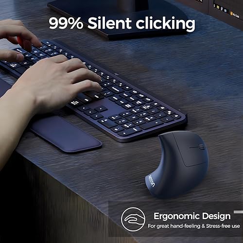 Miniatura 3 de Ratón inalámbrico vertical, mouse ergonómico, recargable 2.4G óptico túnel carpiano, 6 botones, para laptop, PC, computadora, escritorio, cuaderno,