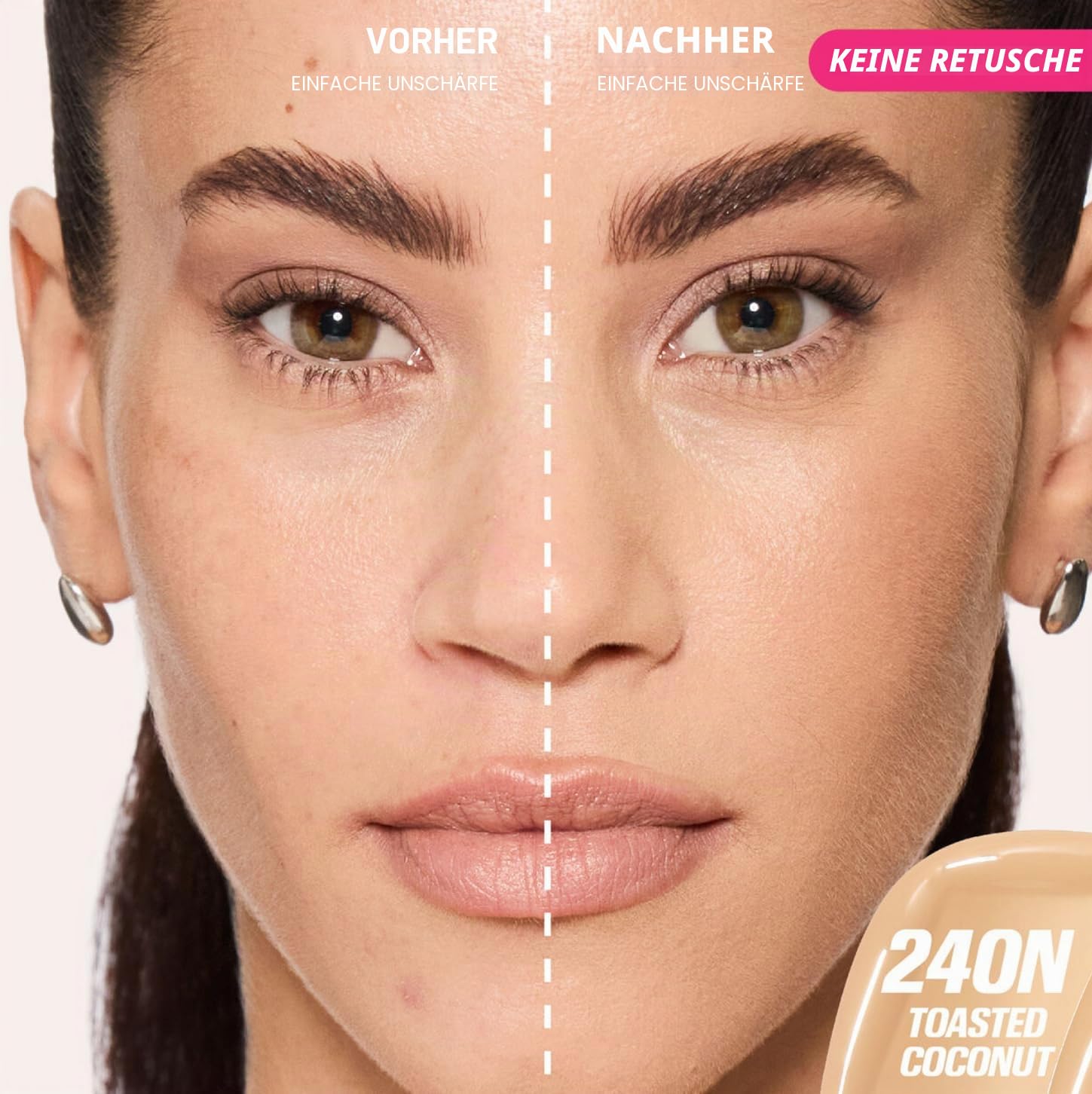 Huda Beauty Easy Blur Natural Airbrush Foundation, Toasted Coconut 240N, 30 ml